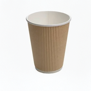 250ml Kraft ripple cup
